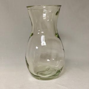 Hand blown Glass Green Tint Flower Vase Custom Crafted Artisan Home Decor Accent